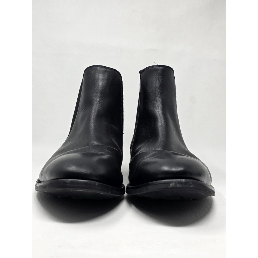 Anthony Veer Men's Black Leather Chelsea Boots Pull On Ankle Size 13 Pre-owned